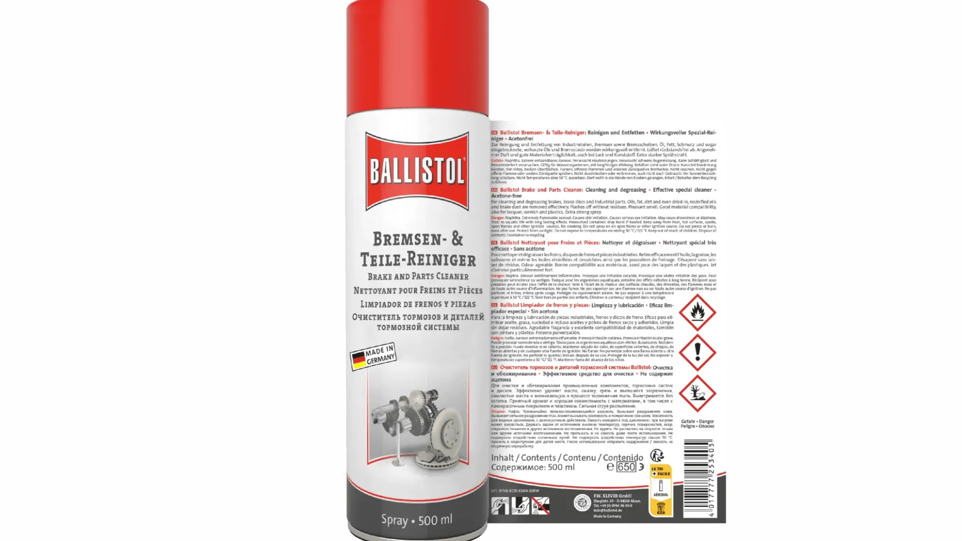 Ballistol Bremsen- und Teilereiniger Spray, 500ml