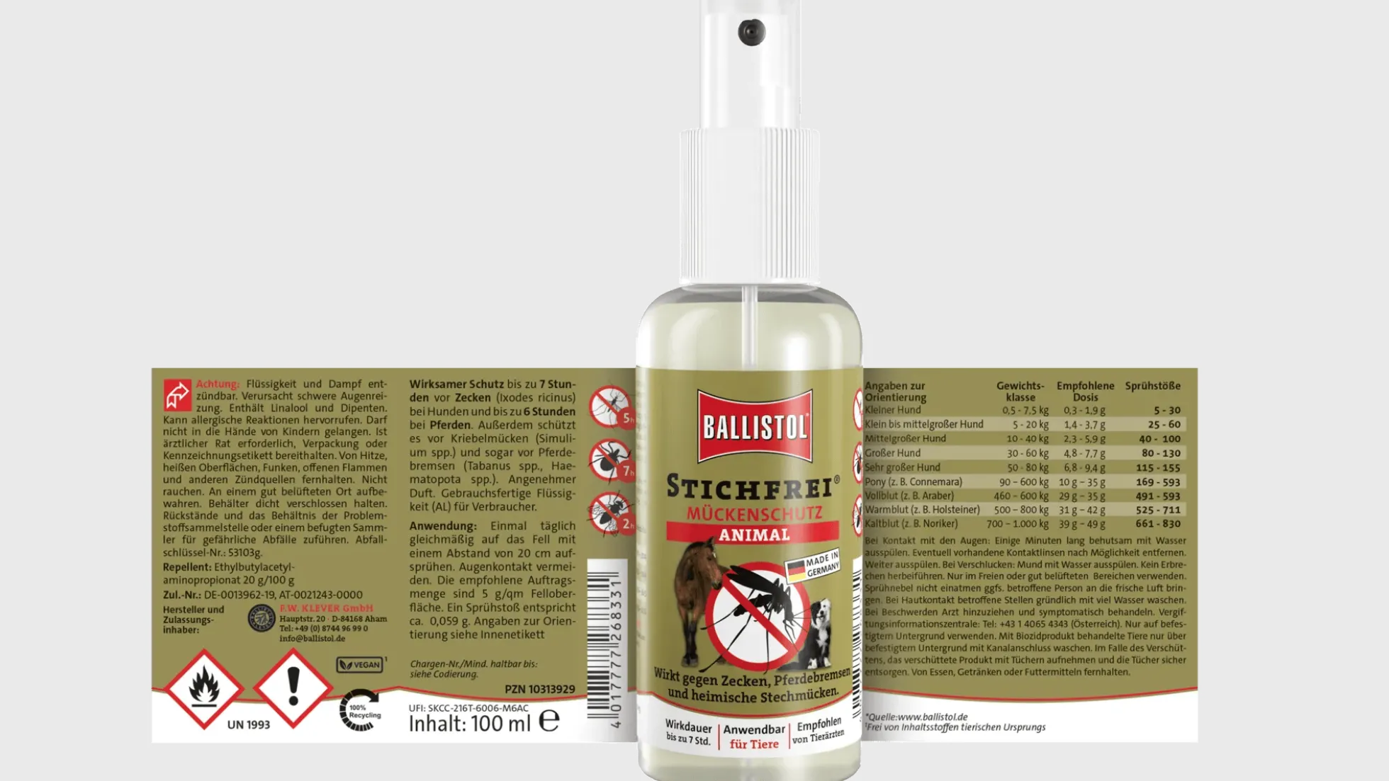 Ballistol Stichfrei Animal Pump-Spray, 100 ml