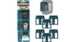 Blaue StealthMounts Akkuhalterungen für Makita 18V, 6 St.