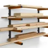 Doppelset Kragarmregal mit 4 Etagen grau / orange