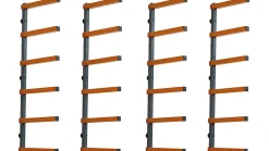 Doppelset Kragarmregal mit 6 Etagen grau / orange
