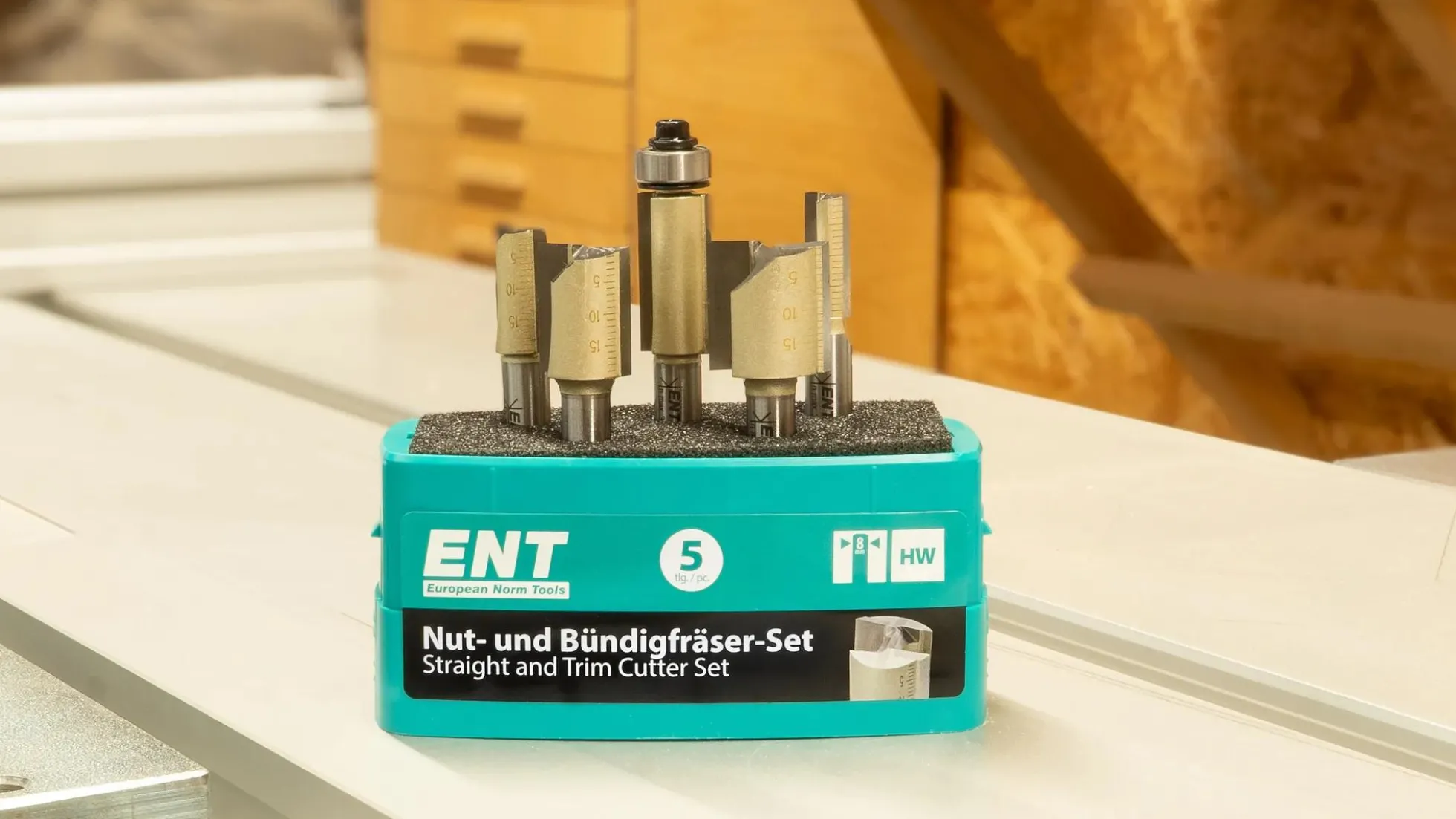 ENT Fräserset Nut- und Bündigfräser - 5-teilig