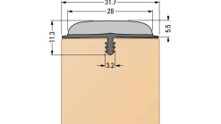 Ergosoft Stegkante Weiß 31,7 x 5,5 mm - 1 Meter
