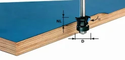 Fase-Bündigfräser HW Schaft 8 mm HW S8 D24/0° +45°