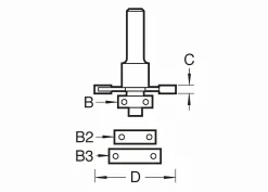 Flachdübelfräser HW (HM) mit 3 Kugellager Z2