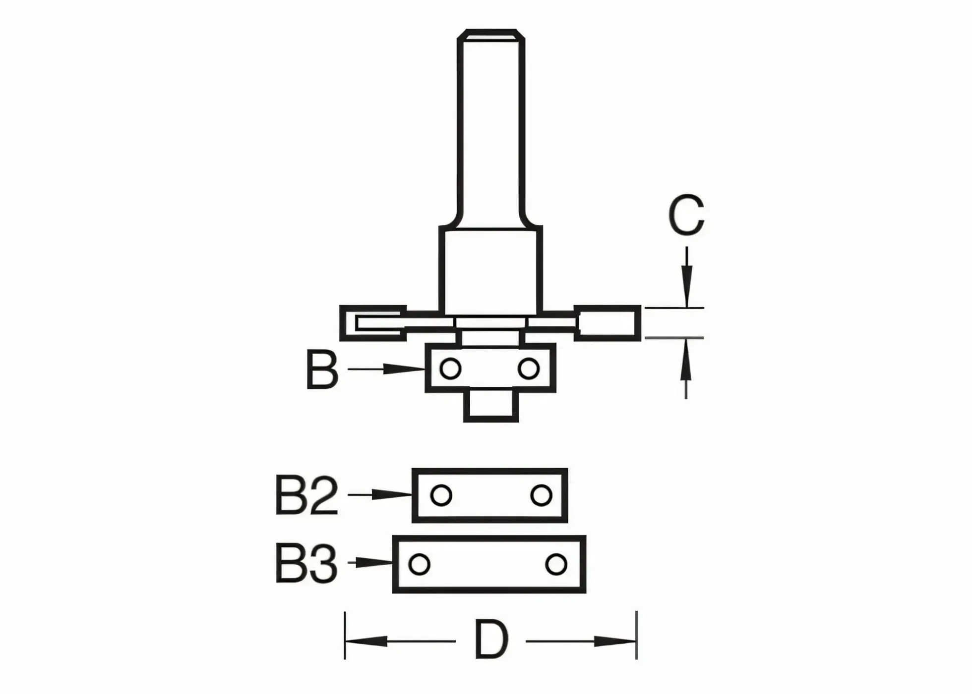 Flachdübelfräser HW (HM) mit 3 Kugellager Z2