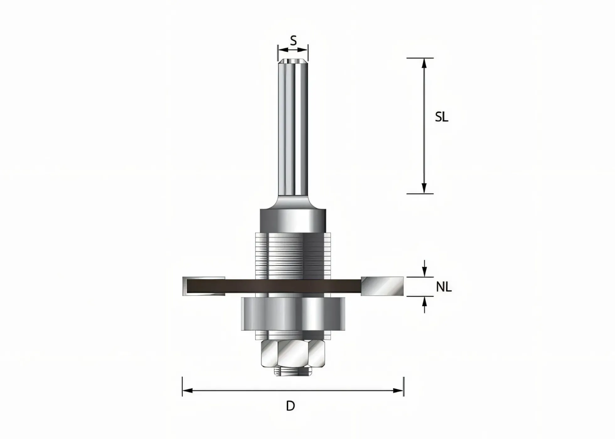 Flachdübelfräser-Set HW (HM) Z2 mit 3 Kugellager