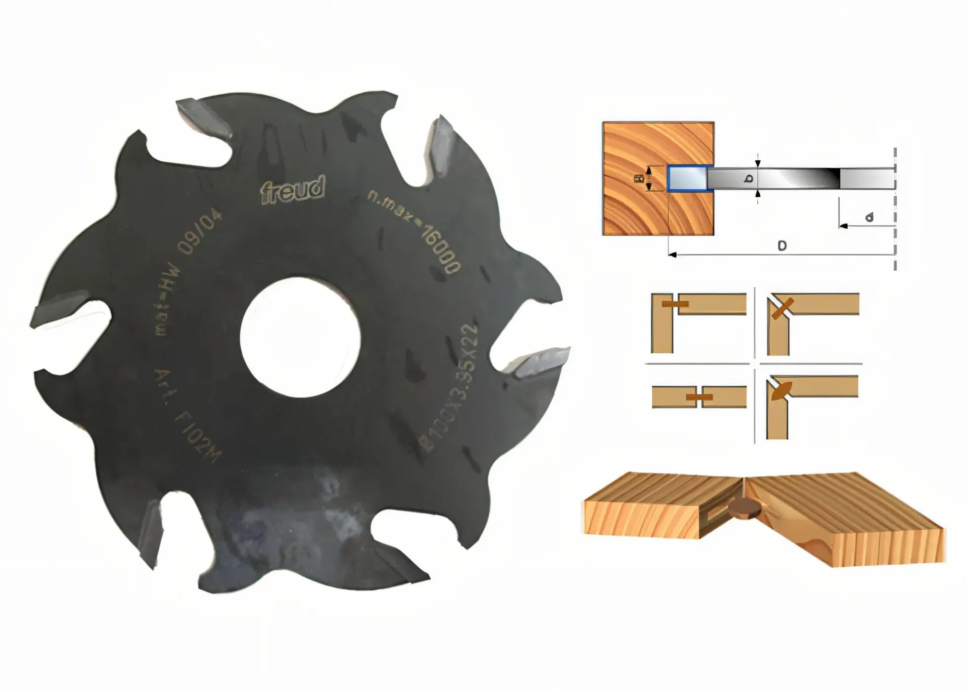 freud Nutfräser HM 100 x 4 x 22 mm, Z6