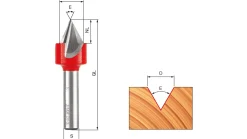 freud V-Nutfräser D12,7 S8 60°