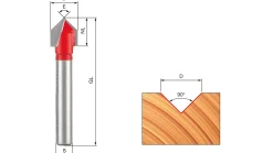 freud V-Nutfräser D12,7 S8 90°