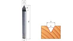 freud V-Nutfräser VHM D8 S8 60°
