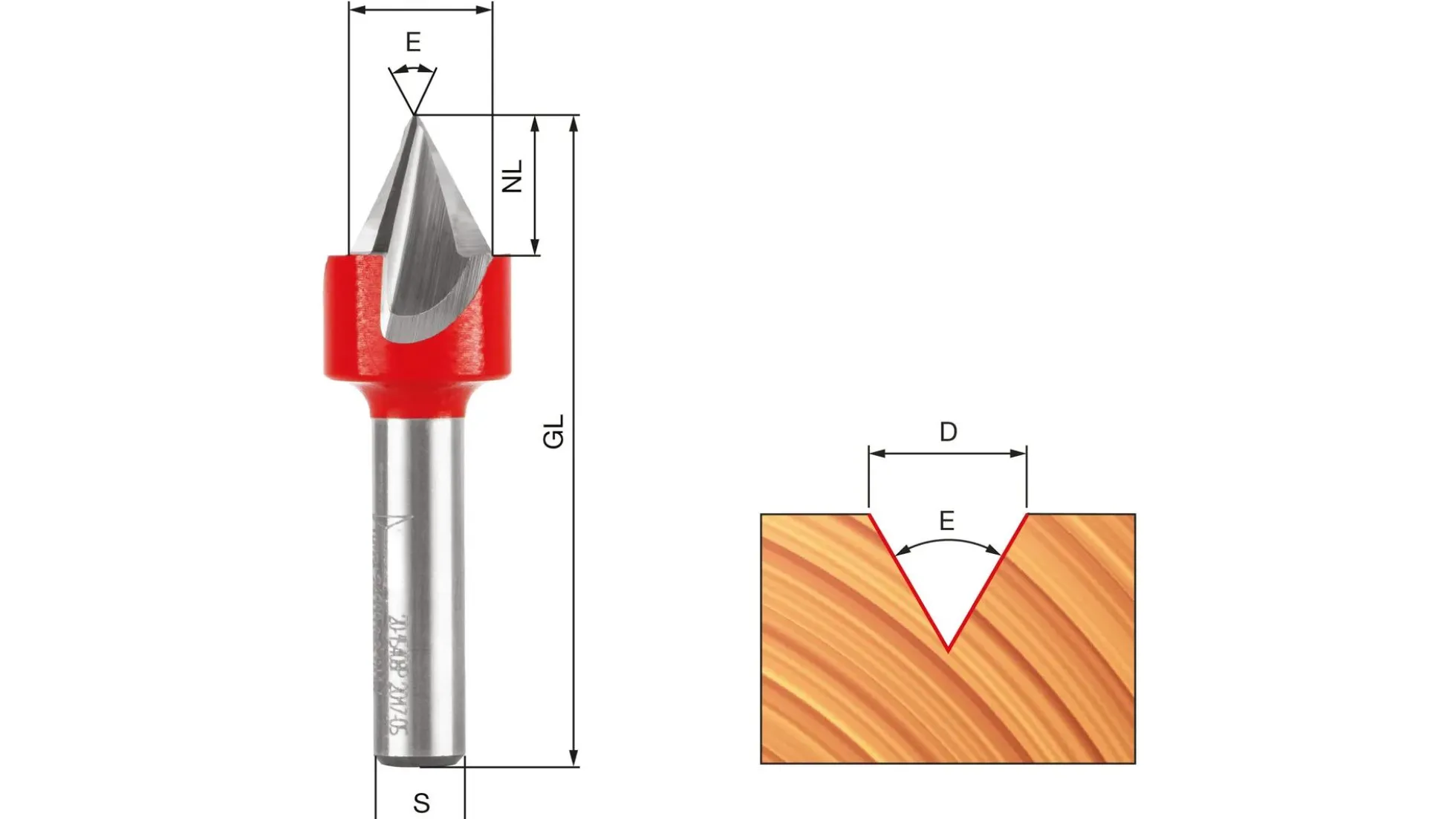 freud V-Nutfräser VHM D12,7 S8 60°