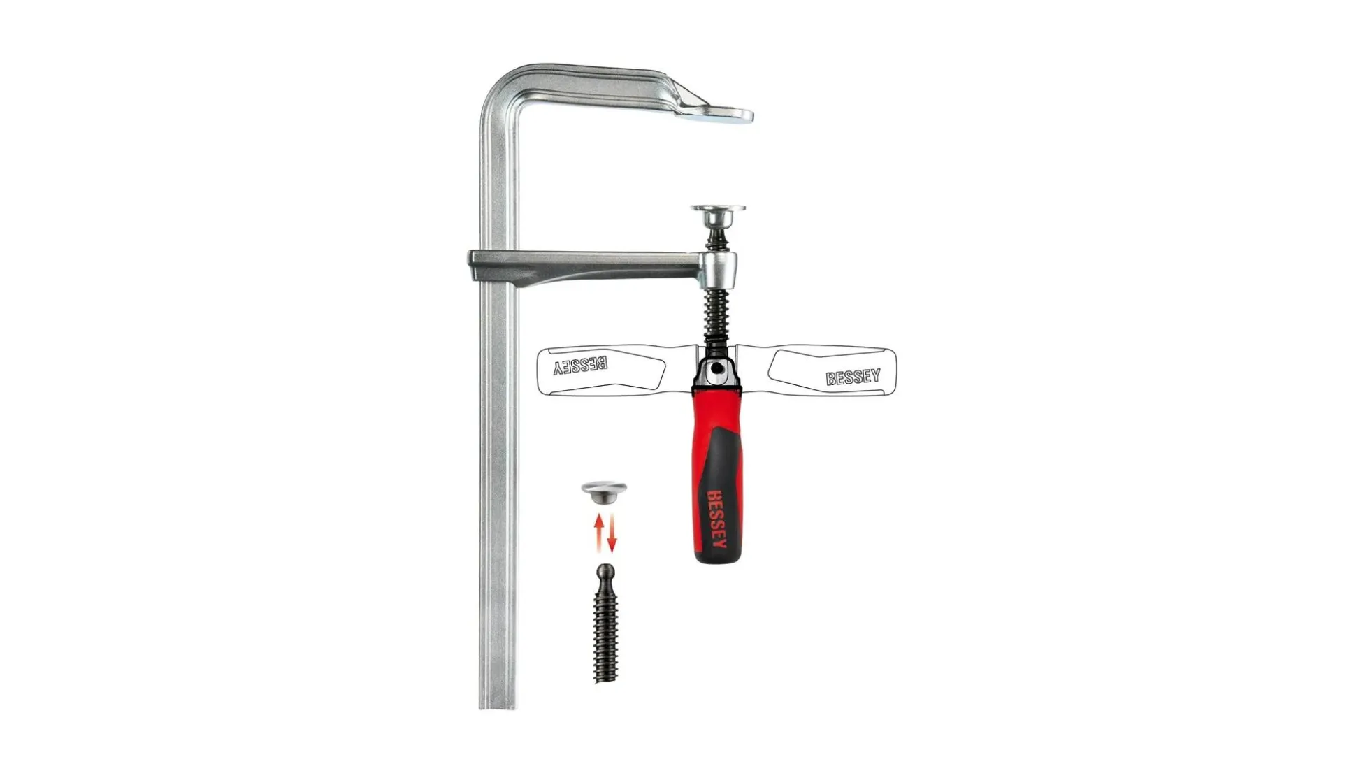 Ganzstahl-Schraubzwinge mit Klappgriff GZ40-12KG 400/120