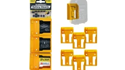 Gelbe StealthMounts Akkuhalterungen für DeWalt XR 20V, 6 St.