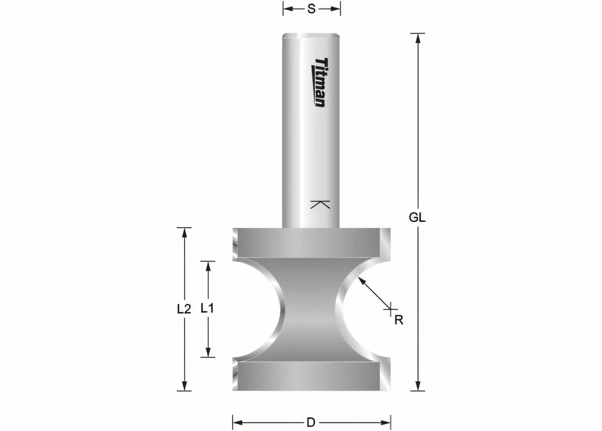 Halbstabfräser HM Z2 R: 14mm NL: 44mm