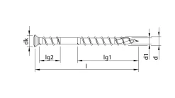 HECO-TOPIX-plus A2 5,0 x 60, Terrassenschr., Linsenkopf,
