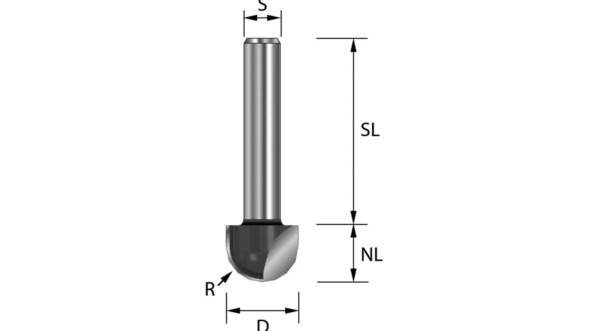 Hohlkehlfräser HW (HM) Z2 R:11mm