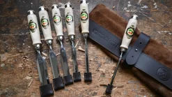 KIRSCHEN Stechbeitelsatz in Veloursledertasche, 6-teilig