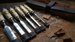 KIRSCHEN Stechbeitelsatz in Veloursledertasche, 6-teilig