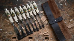 KIRSCHEN Stechbeitelsatz in Veloursledertasche, 8-teilig
