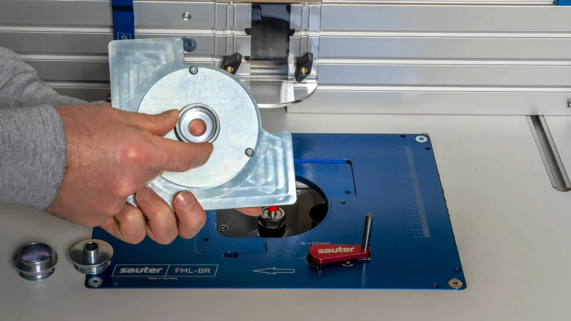 Kopierhülsen-Adapter für Fräslifte und Einlegeplatten