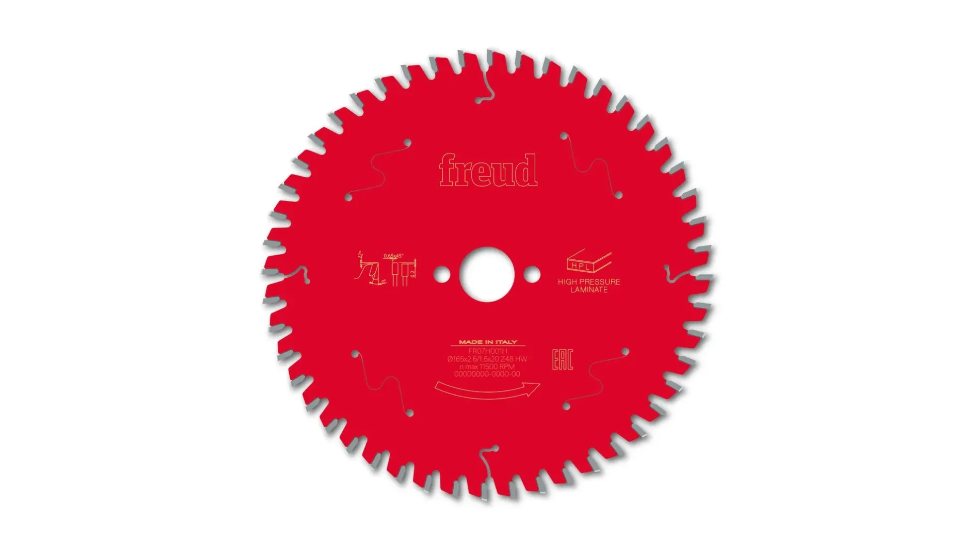 Kreissägeblatt HM für HPL 165 x 2.6/1.6 x 20 mm, Z=48