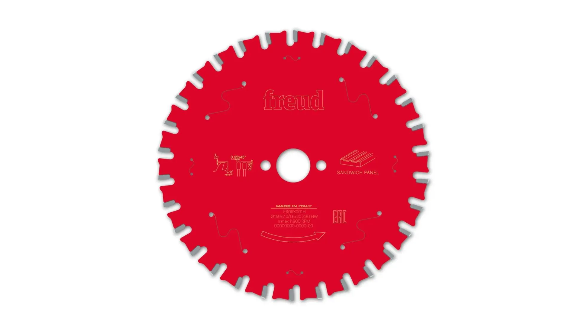 Kreissägeblatt HM für Sandwichplatten 160 x 2.0/1.6 x 20 mm, Z=30