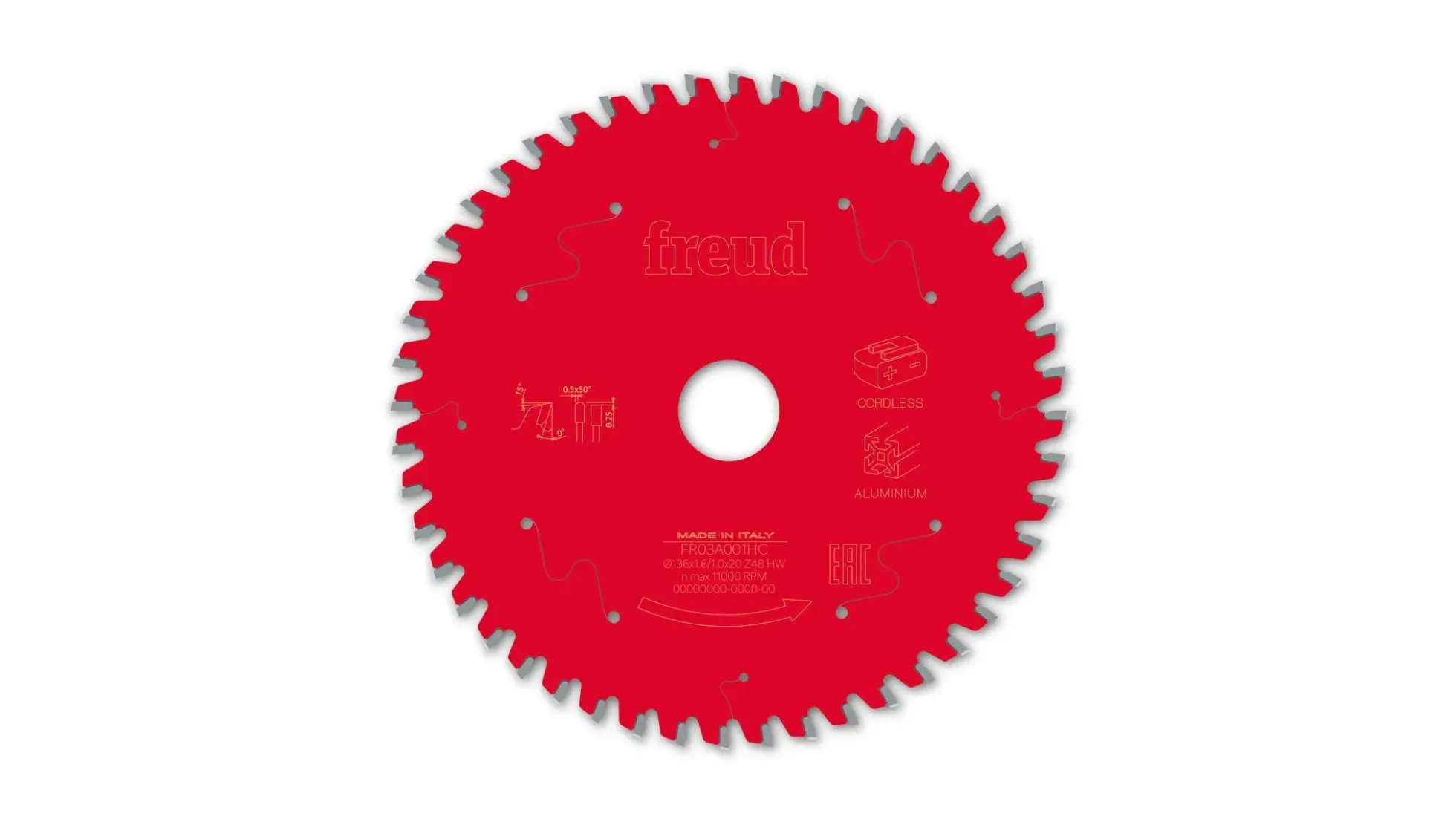 Kreissägeblatt HM 136 x 1.6/1.0 x 20 mm, Z=48