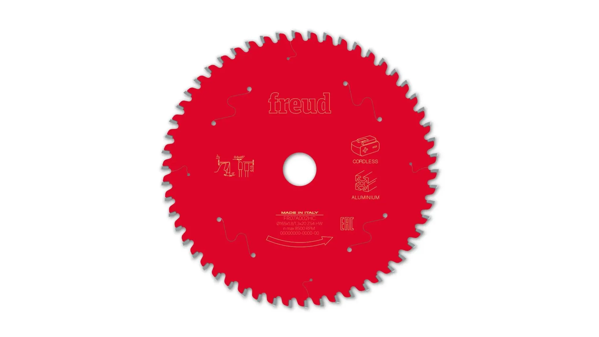 Kreissägeblatt HM 165 x 1.8/1.3 x 20 mm, Z=54