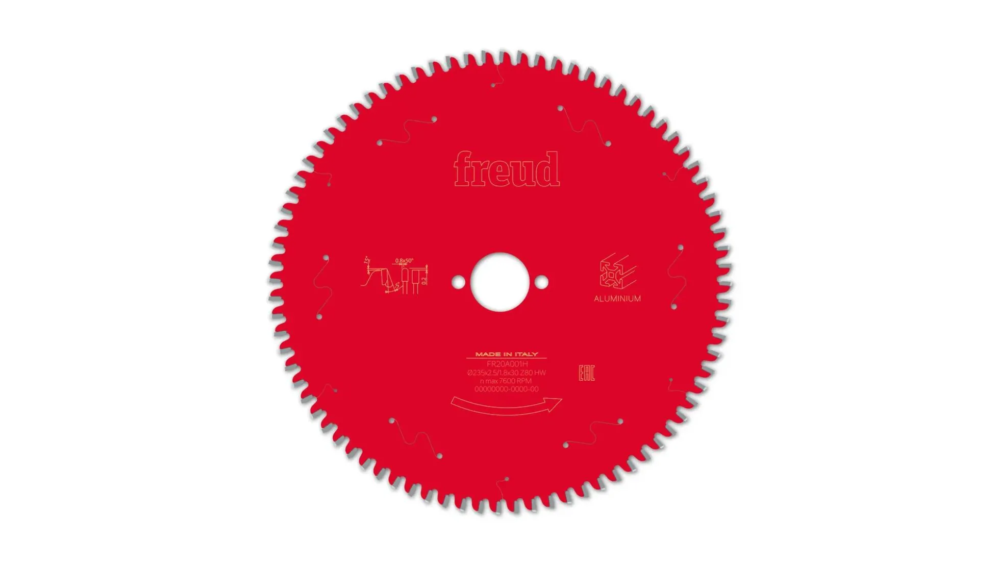 Kreissägeblatt HM 235 x 2.5/1.8 x 30 mm, Z=80