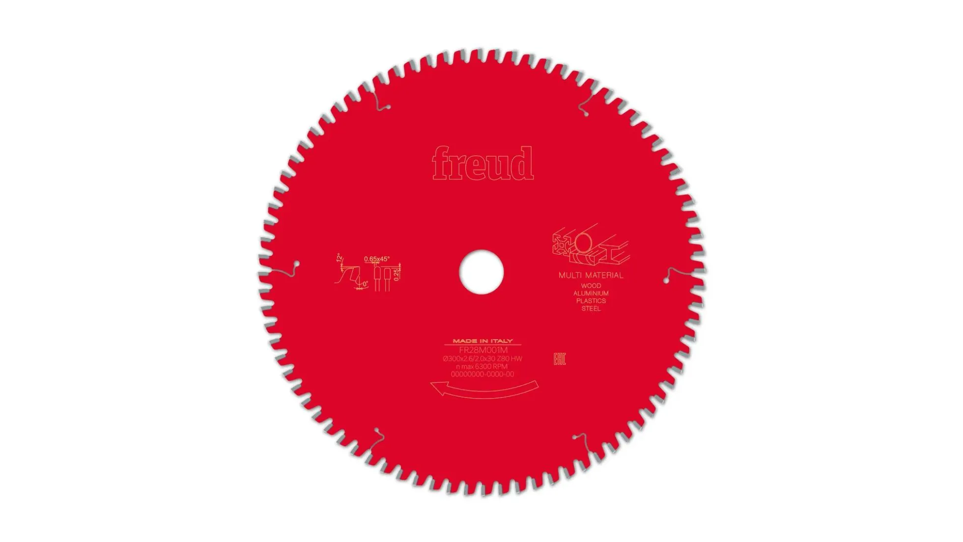 Kreissägeblatt HM 300 x 2.6/2.0 x 30 mm, Z=80