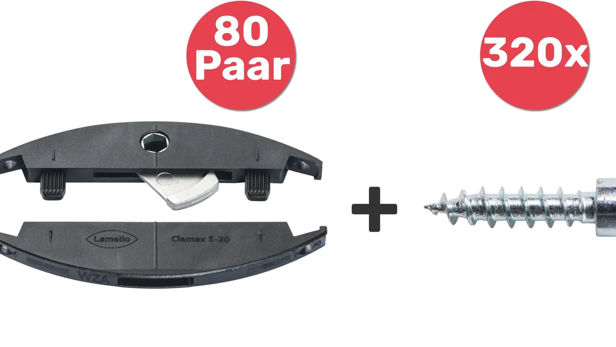 LAMELLO Clamex S-20, 80 Paar + Schrauben