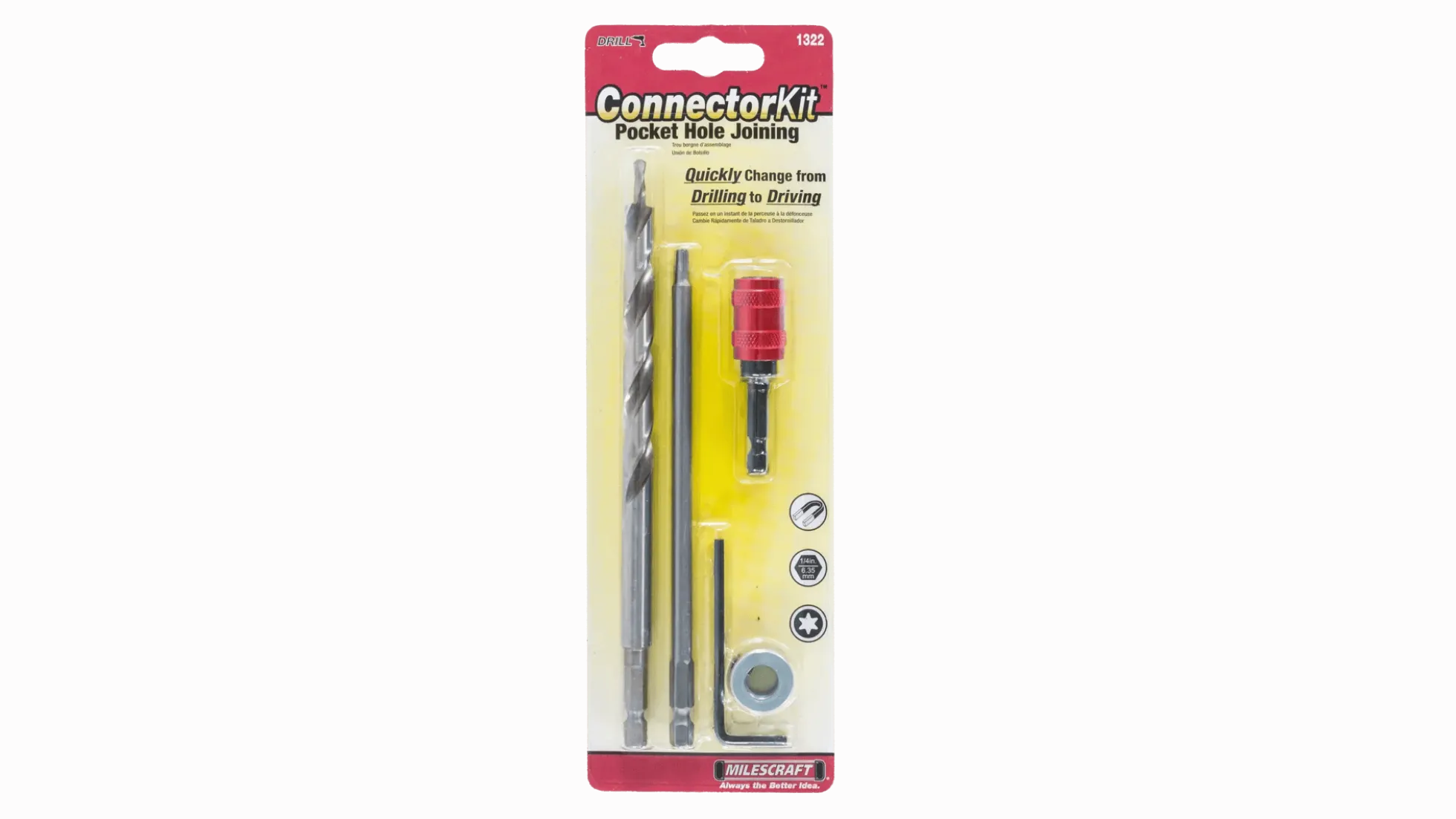 Milescraft ConnectorKit™ Bohrer und Schrauberbit-Satz für Bohrschablonen