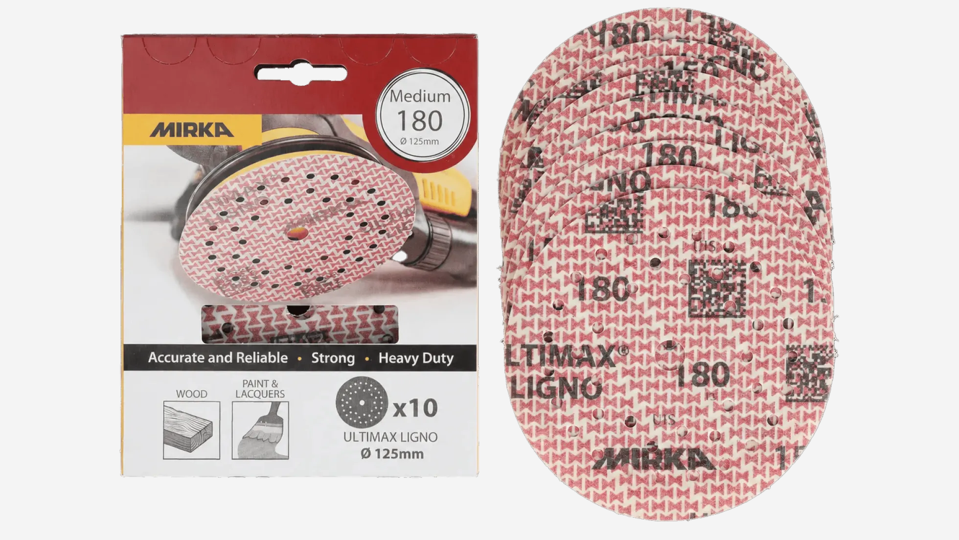 Mirka Ultimax Ligno Ø 125 mm P180, 10 Stück