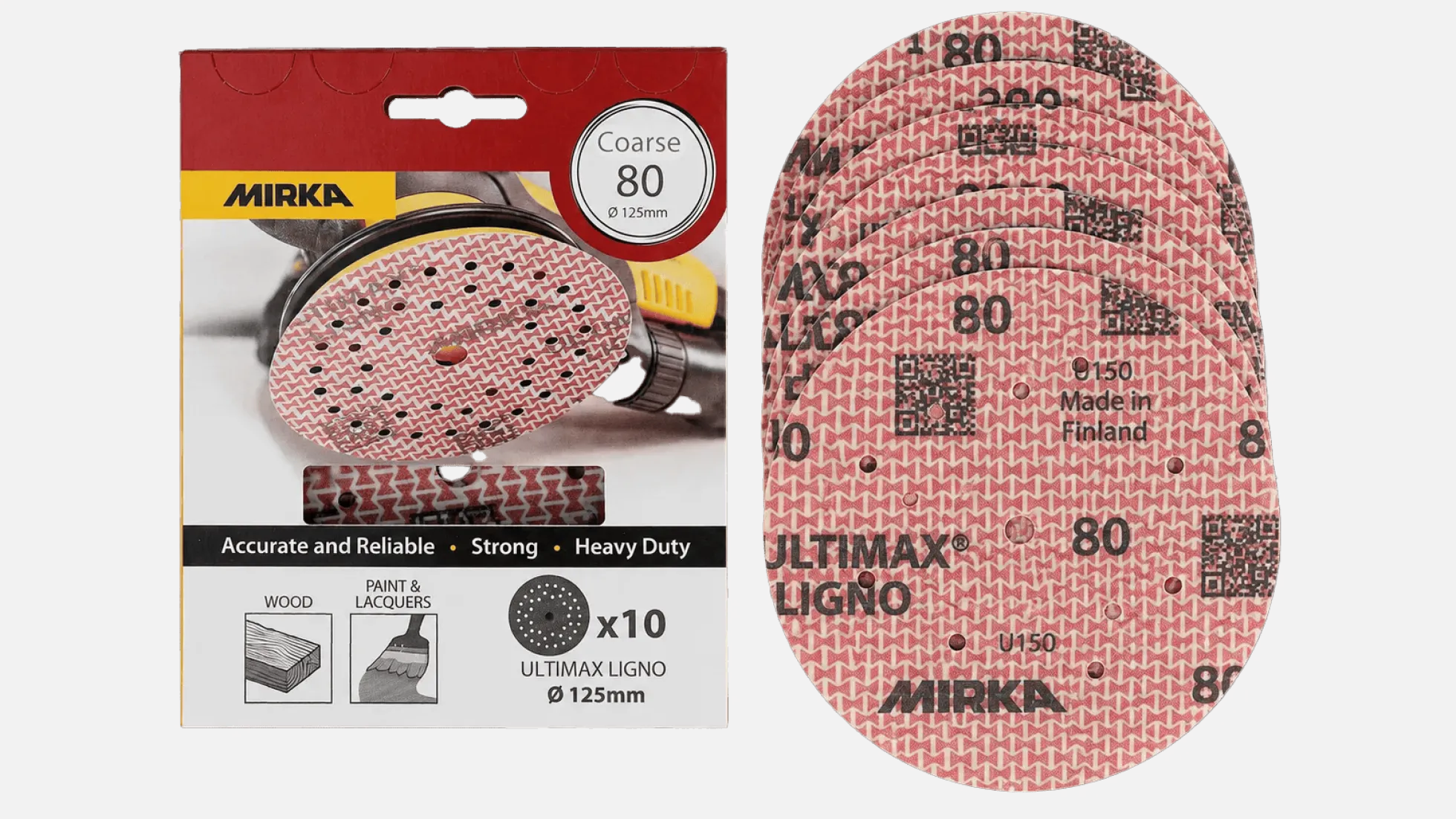 Mirka Ultimax Ligno Ø 125 mm P80, 10 Stück