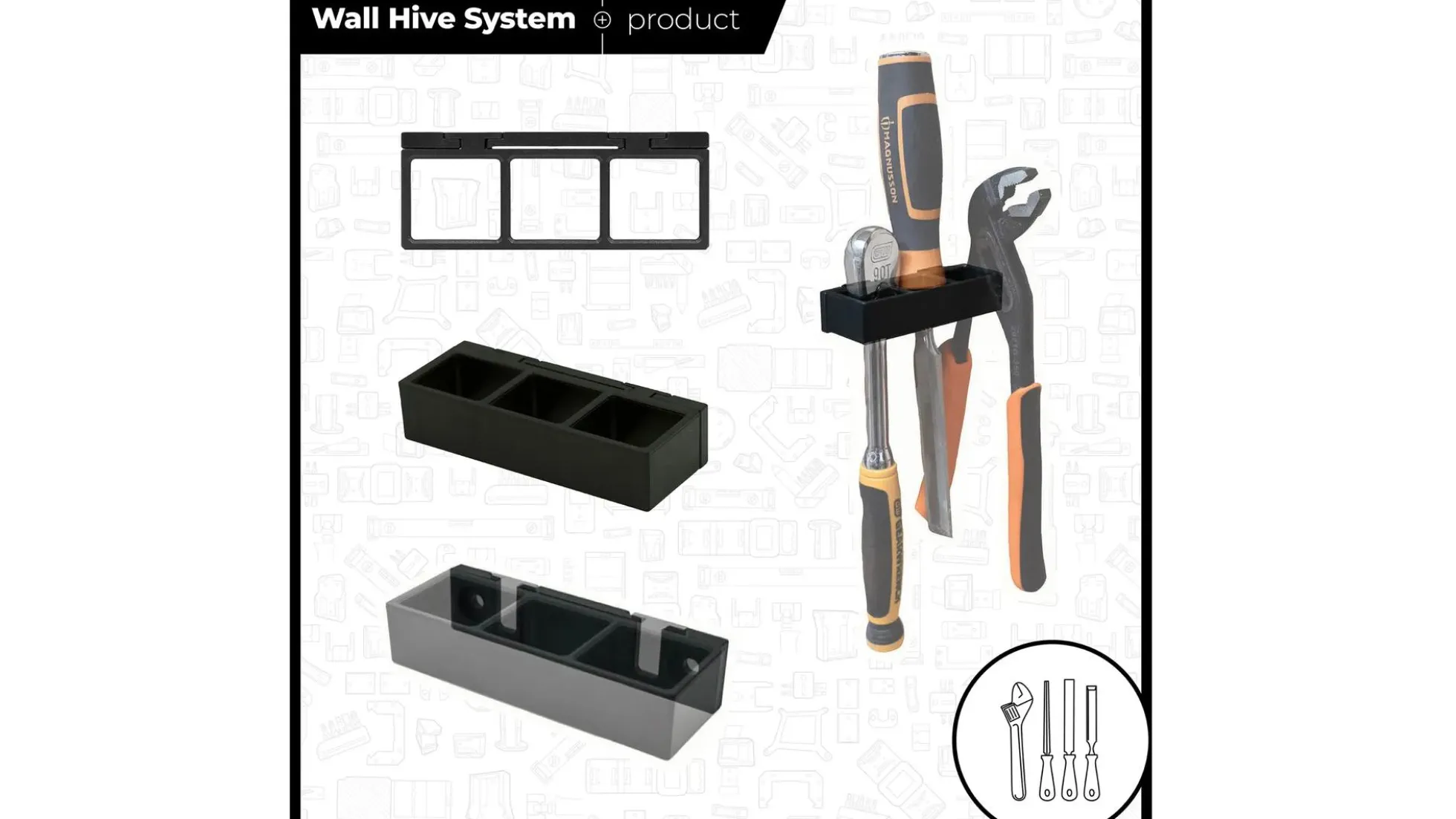 Modularer StealthMounts Wand-Organizer für Handwerkzeuge, 4 St.