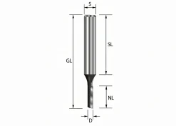 Nutfräser HW (HM) D2 x AL6 x S8