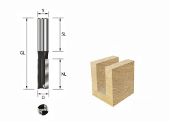 Nutfräser HW Z2 D: 12,7mm GL: 100mm