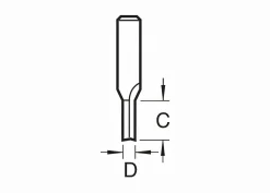 Nutfräser HW Z2 D: 3,2mm GL: 43mm