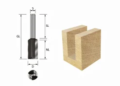 Nutfräser HW Z2 D: 12mm NL: 38mm