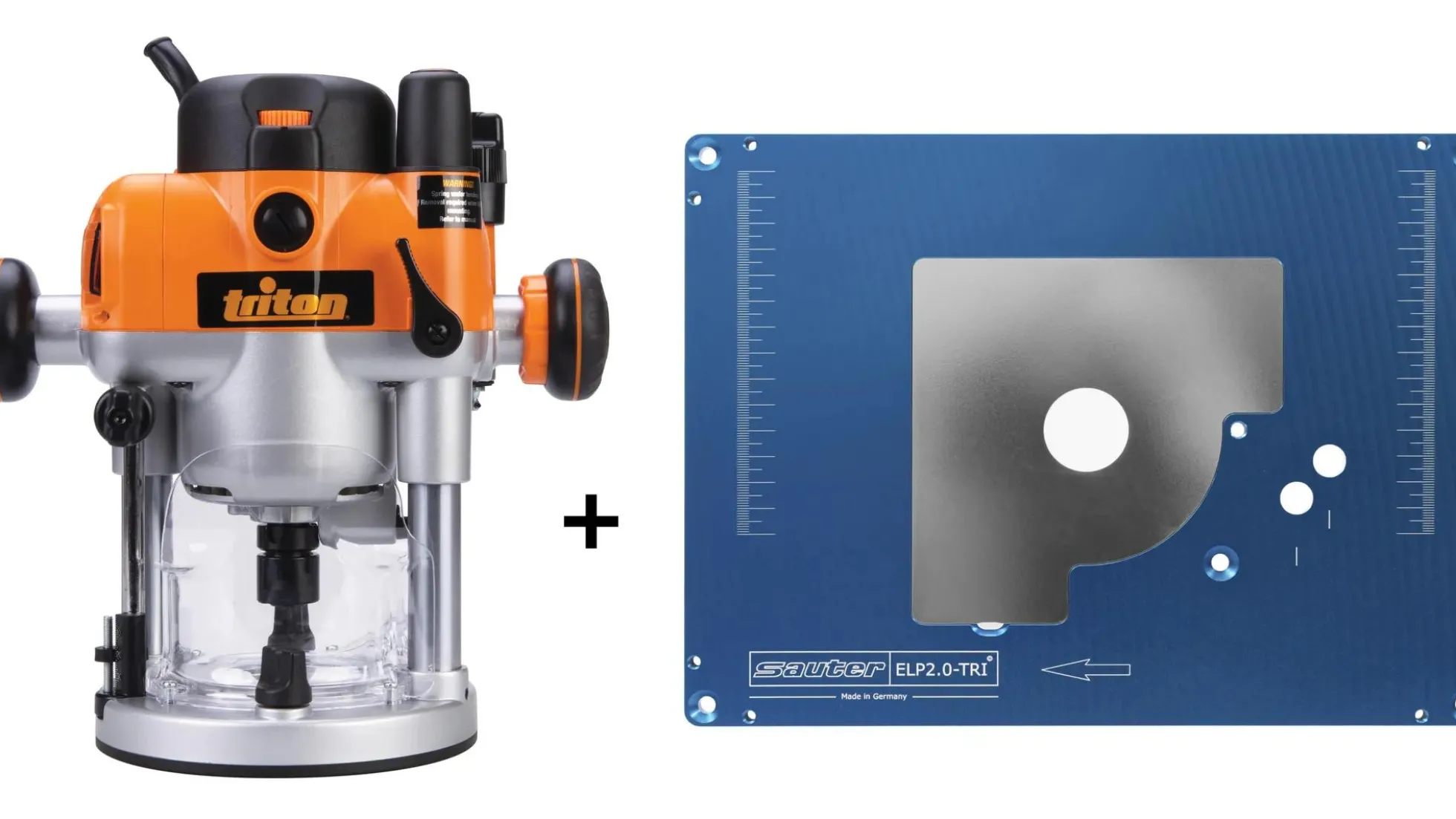 Oberfräse Triton 2400W und sauter Einlegeplatte ELP2.0