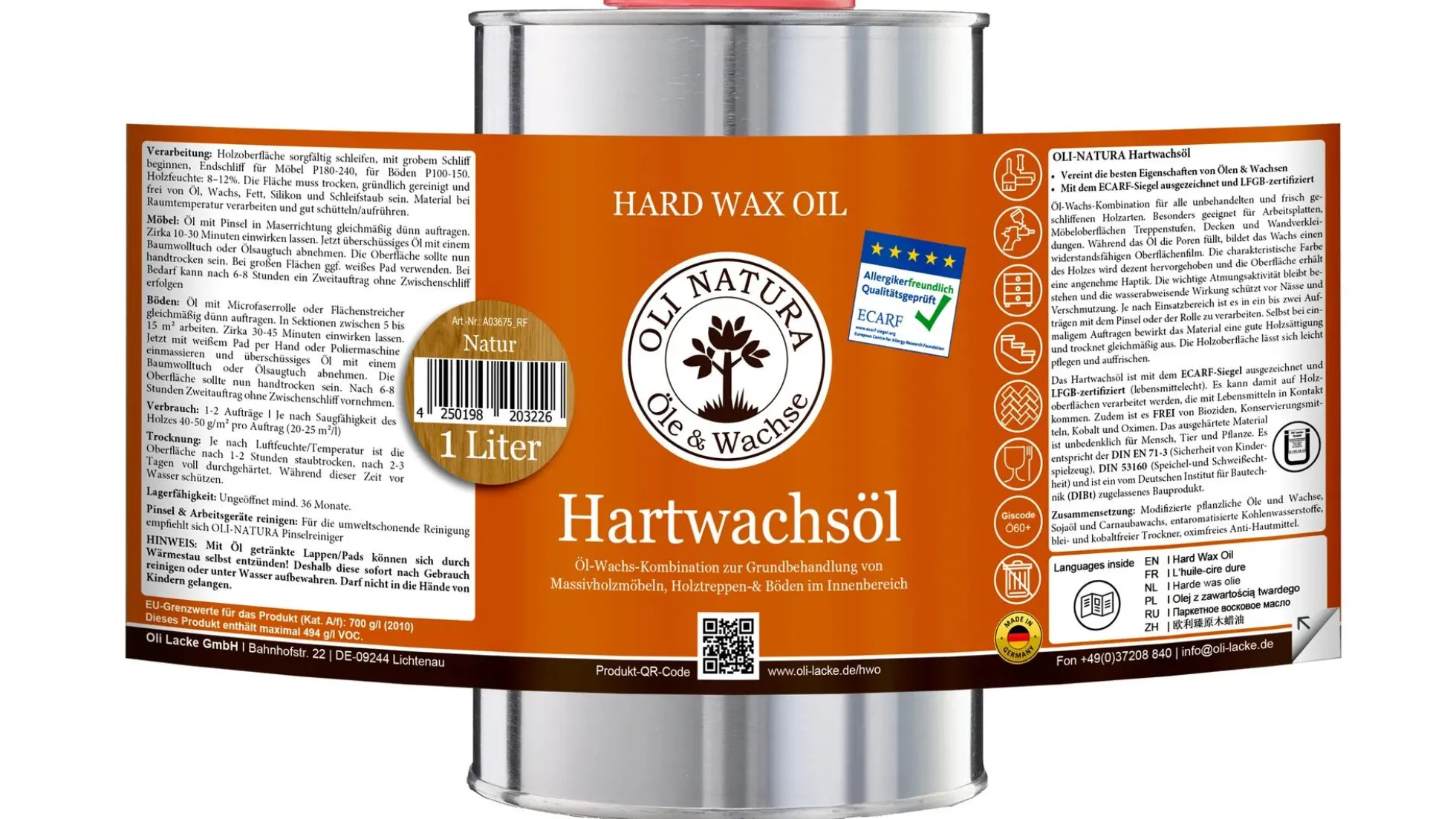 Oli Natura Hartwachsöl 1l
