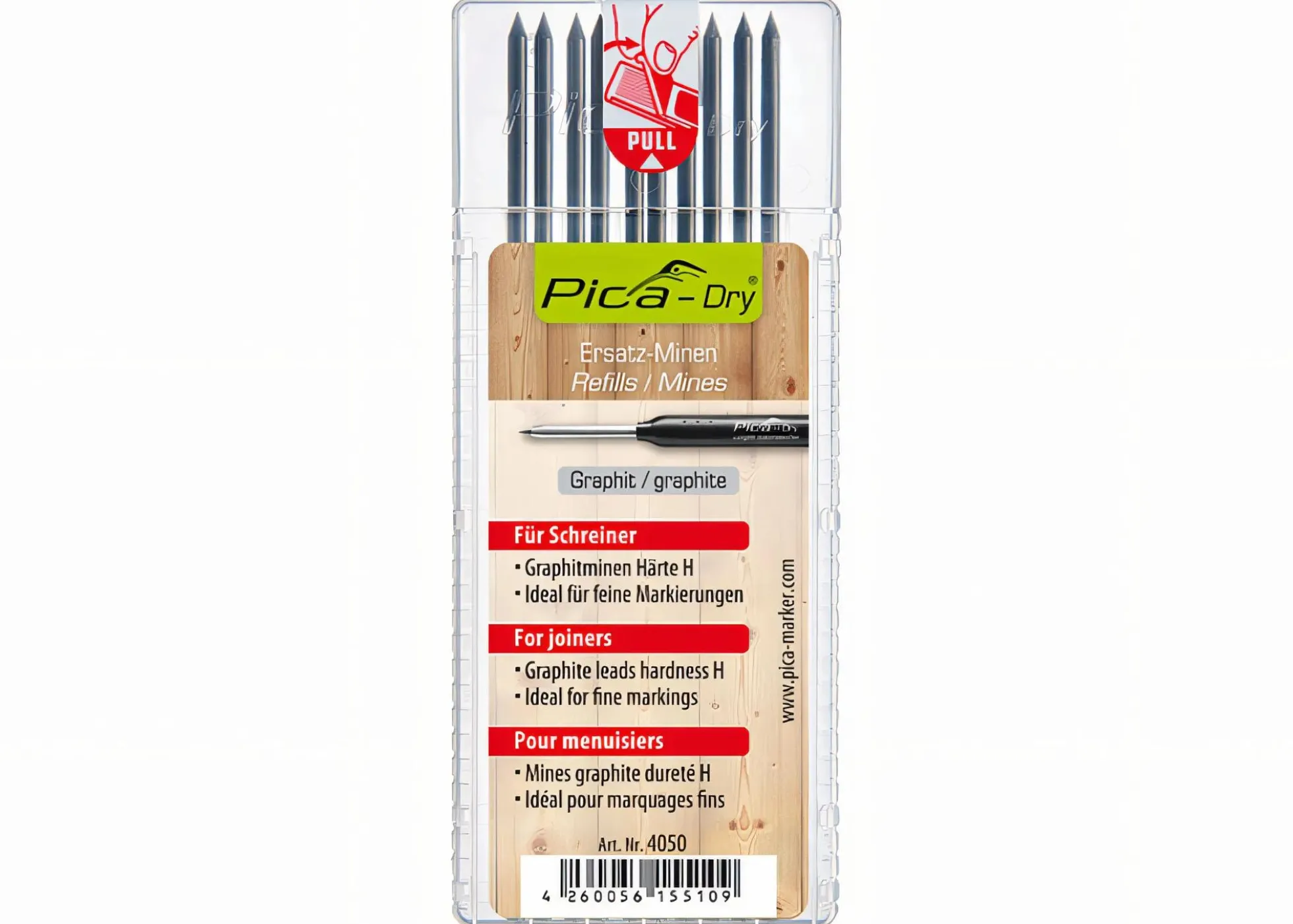 Pica Dry Ersatzminen 10 Stück Graphit Härte H