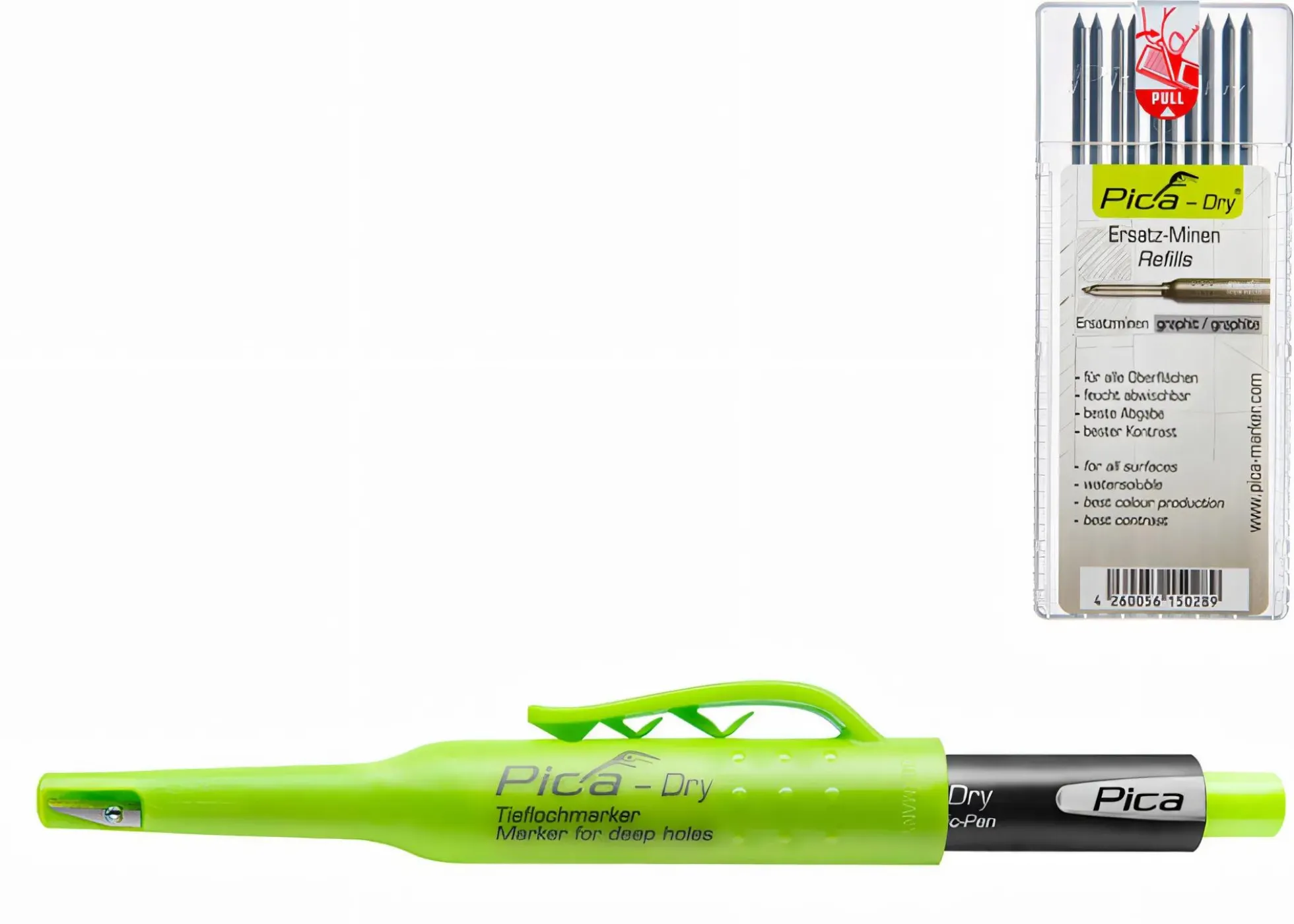 Pica Dry Longlife Automatic Pen mit Ersatzminen graphit