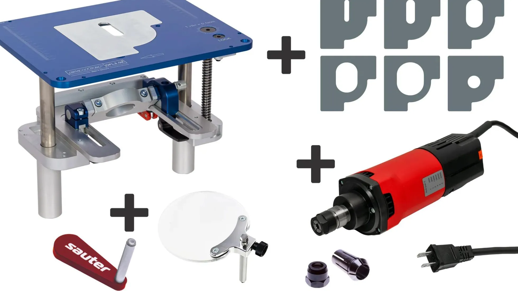 Pivoting Router Lift OFL3.0 and Suhner Motor Complete Set - US Blue Edition