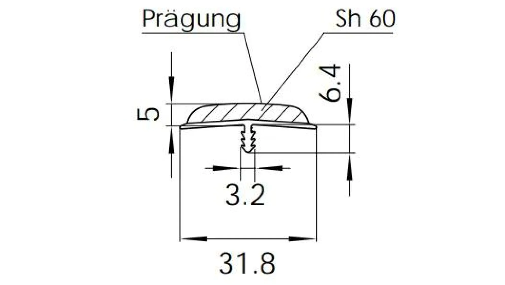 Rehau Stegkante soft Orange 31,8 x 5 mm - 1 Meter