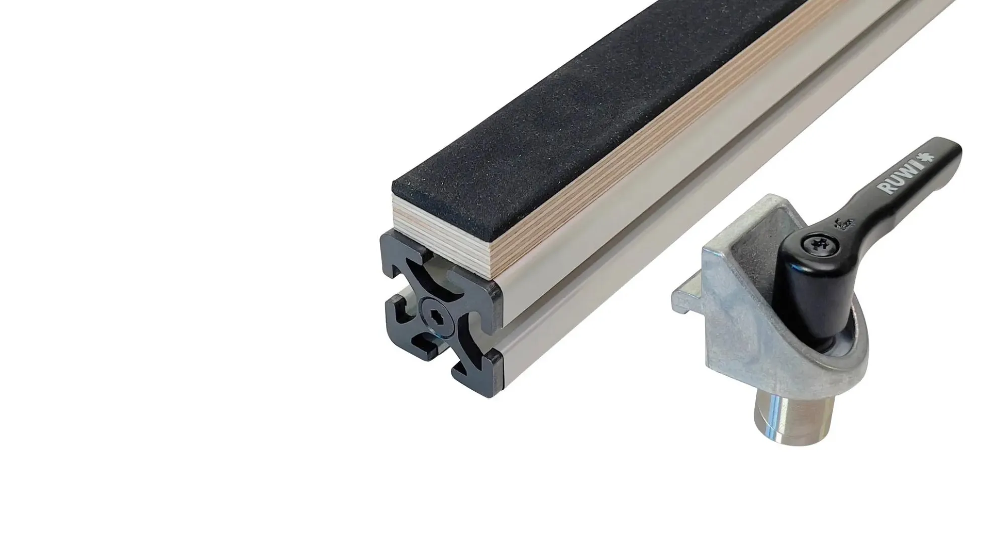 RUWI Auflageschienen-Set inkl. Klemmbolzen mit Klemmhebel (1200mm)