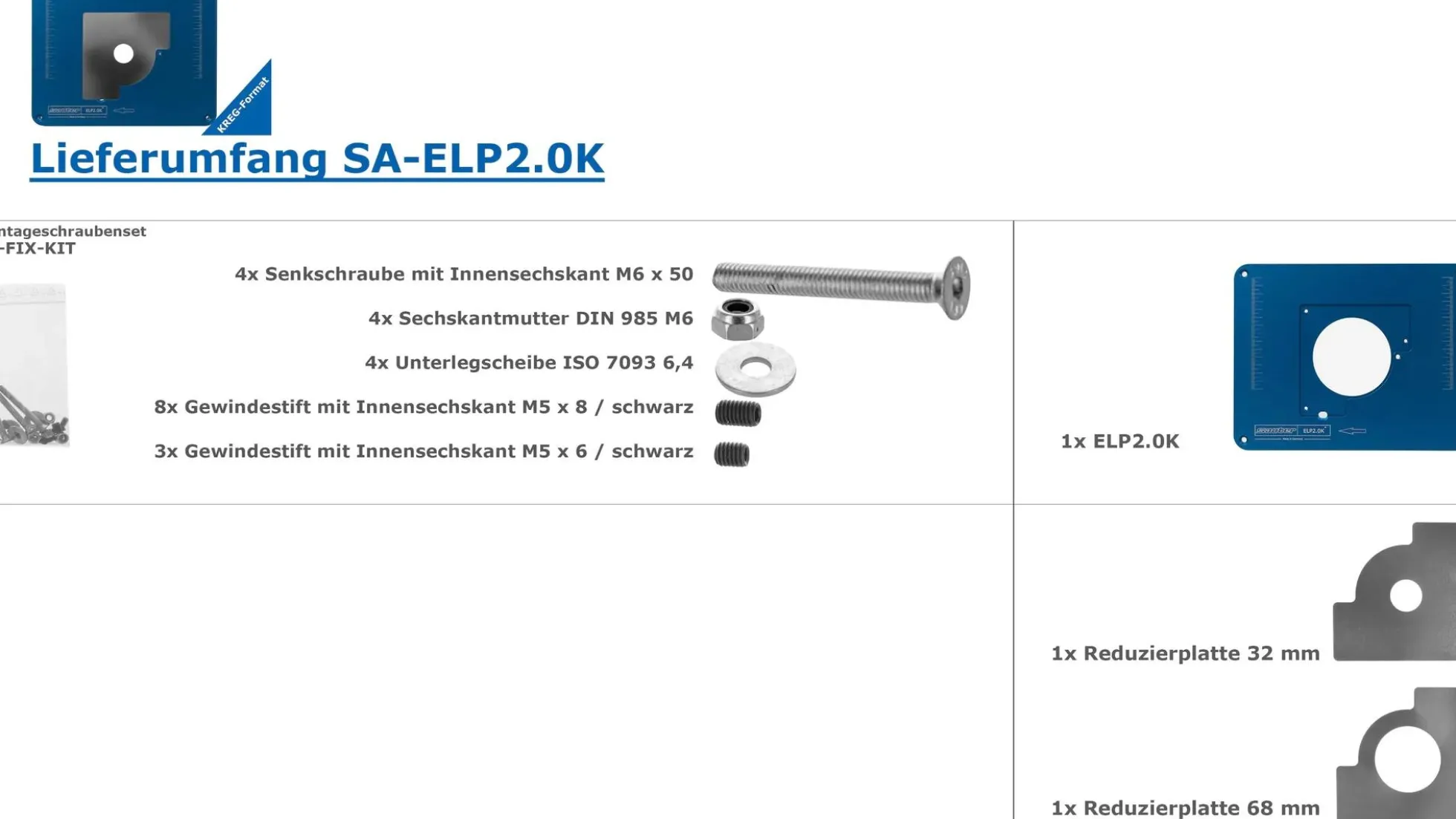sauter Einlegeplatte ELP2.0K mit Reduzierplatten