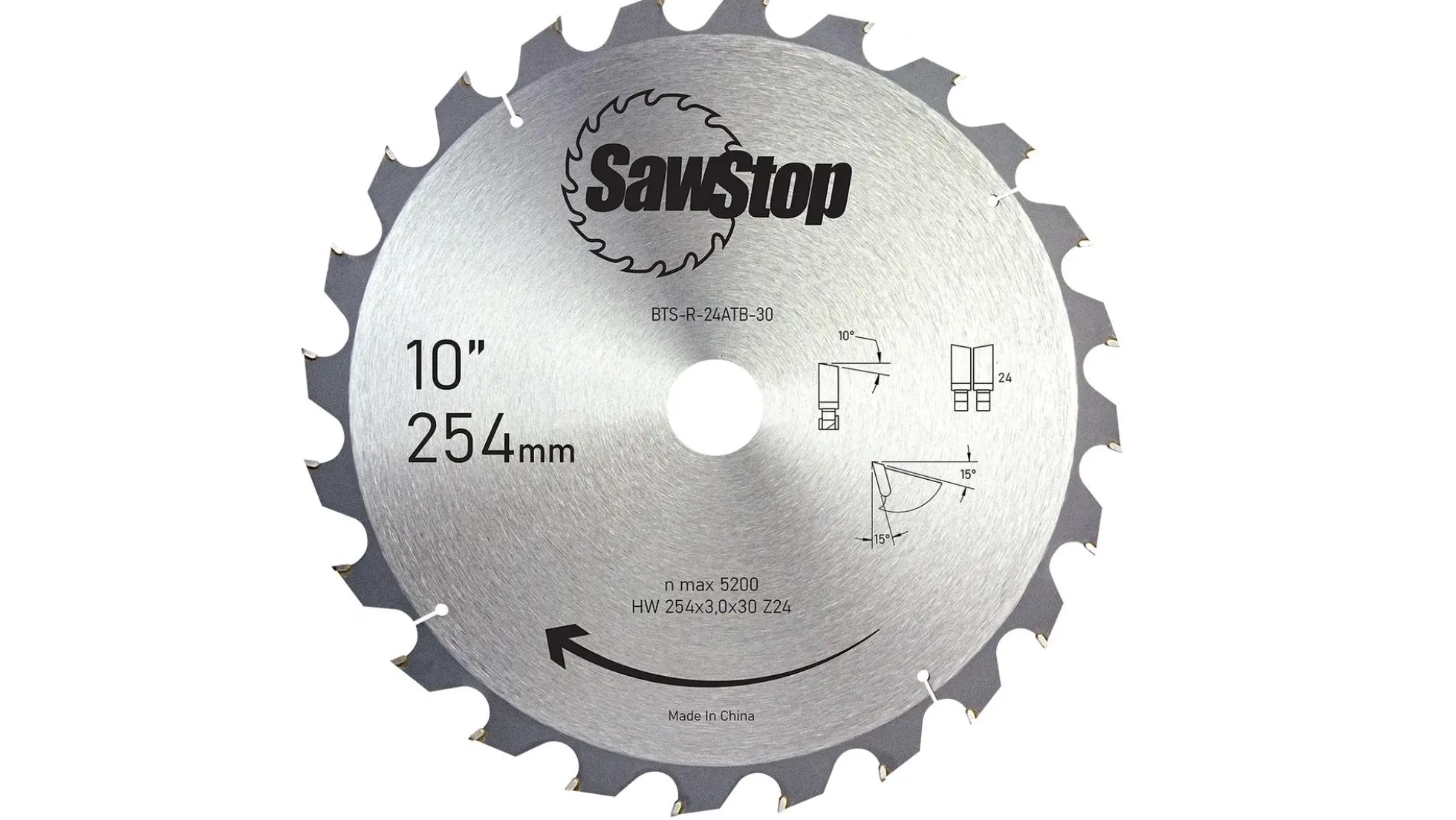 SAWSTOP Sägeblatt 254x3,0/2,0x30, WZ=24
