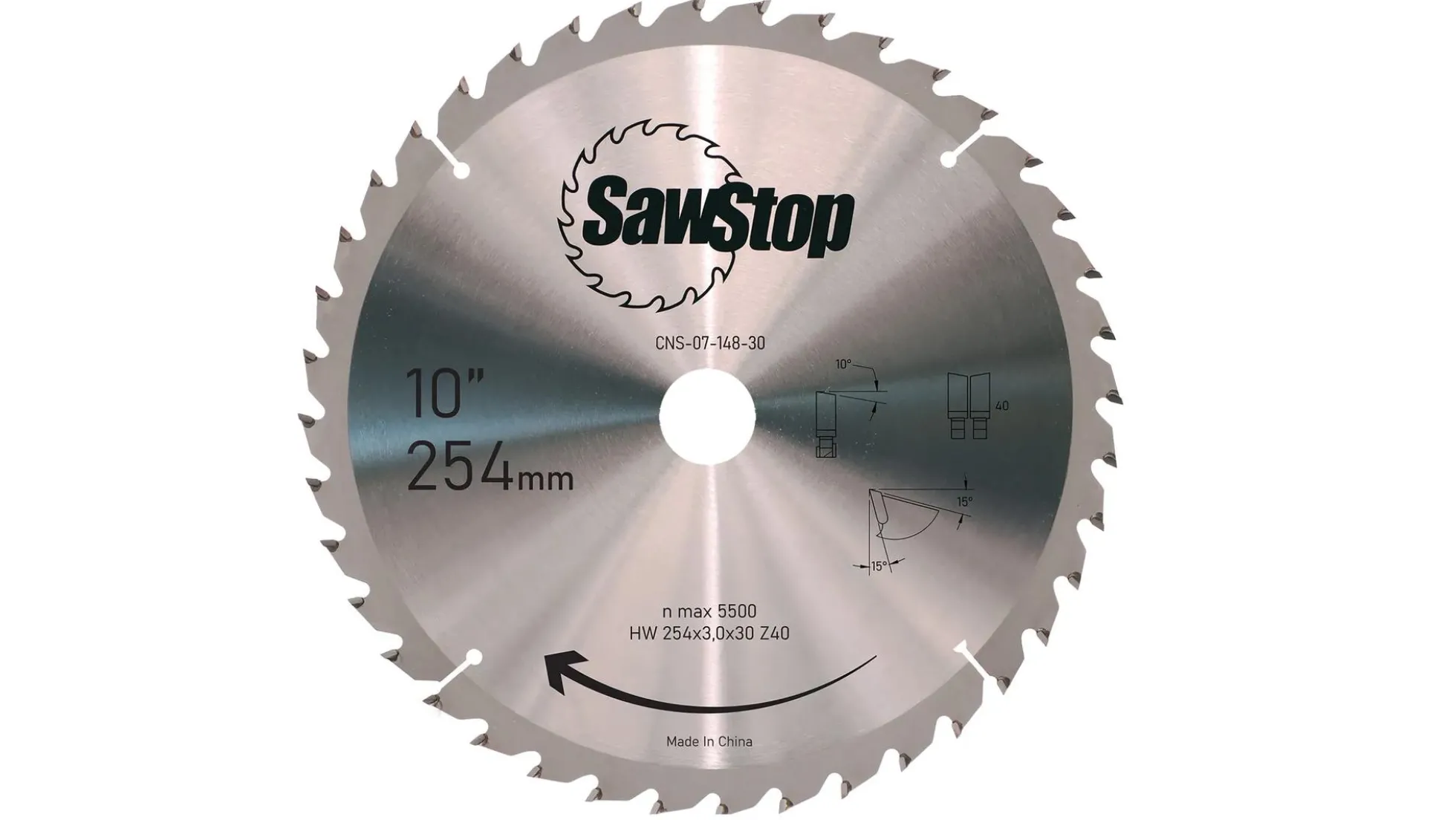 SAWSTOP Sägeblatt 254x3,0/2,0x30, WZ=40